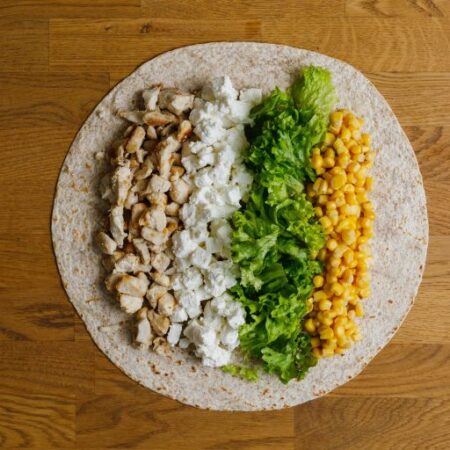 Csirkés king wrap + áfonyás görögjoghurt